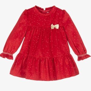 Mayoral Red Dress with Gold Accent